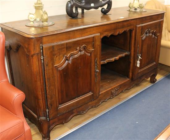 19th century French walnut sideboard, W.193cm